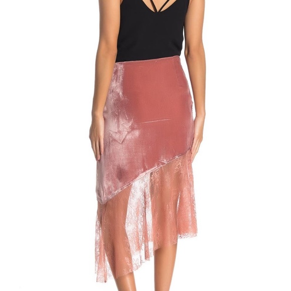 FREE PEOPLE VELVET MY LACEY SKIRT 2,4,6,8 BLUE - Picture 13 of 14